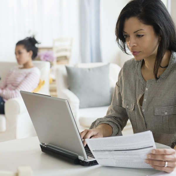 lady using a laptop