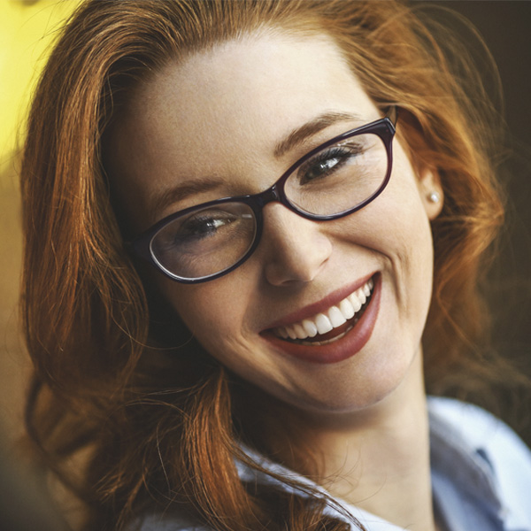 lady wearing glasses