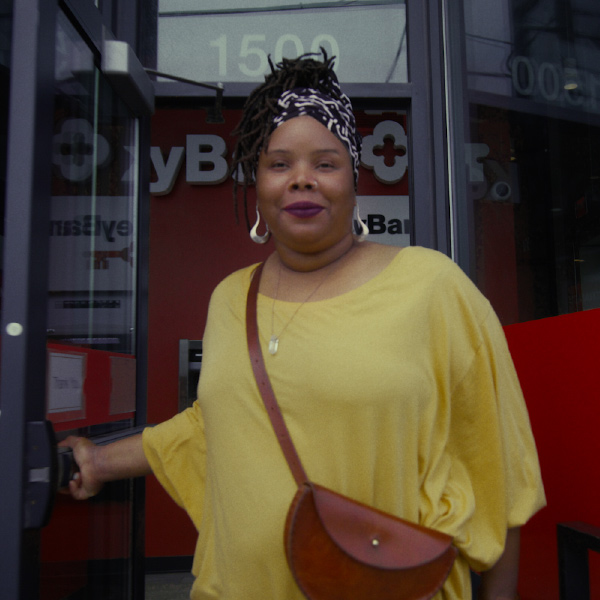 Ramat Wiley leaving a KeyBank branch