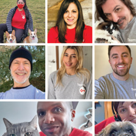 A collage of KeyBank employees working from home