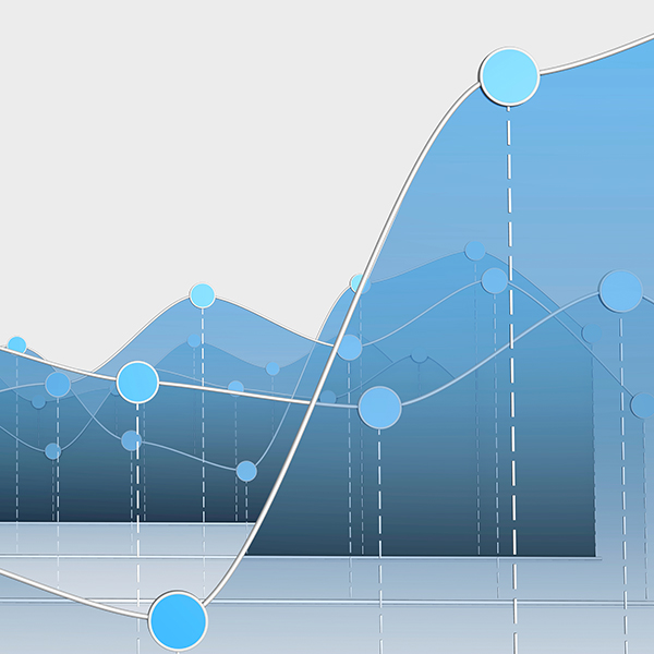 Line graph overlaying mountains