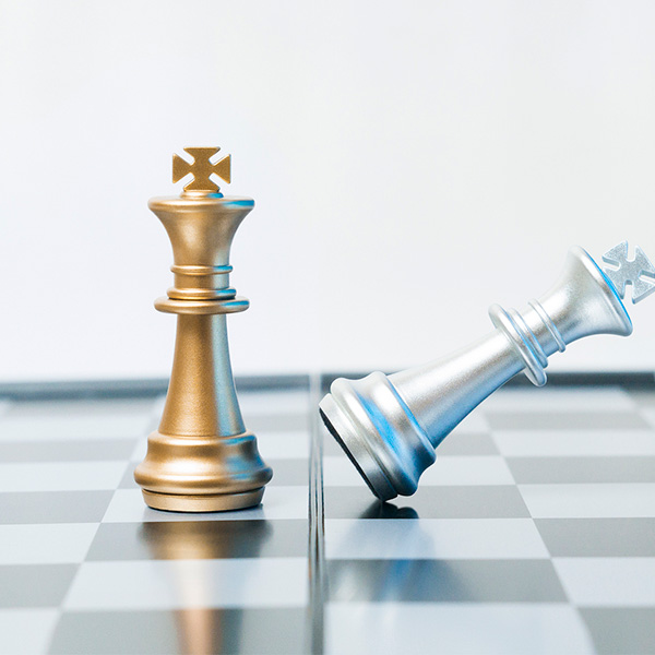 Chess pieces on chessboard