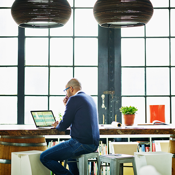 Man working on laptop