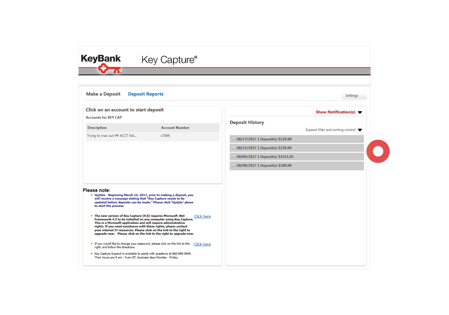 Deposit History