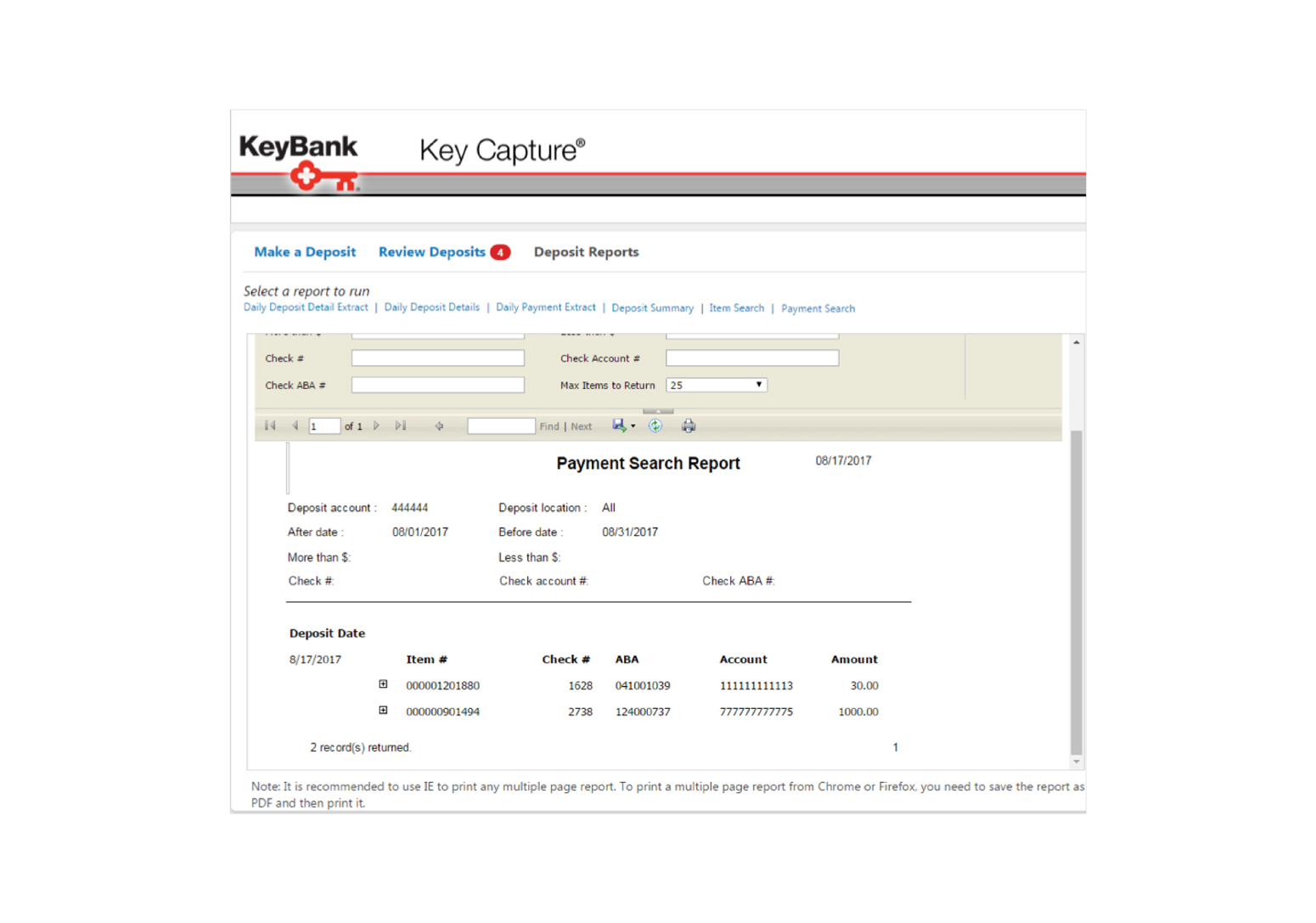 Payment Search