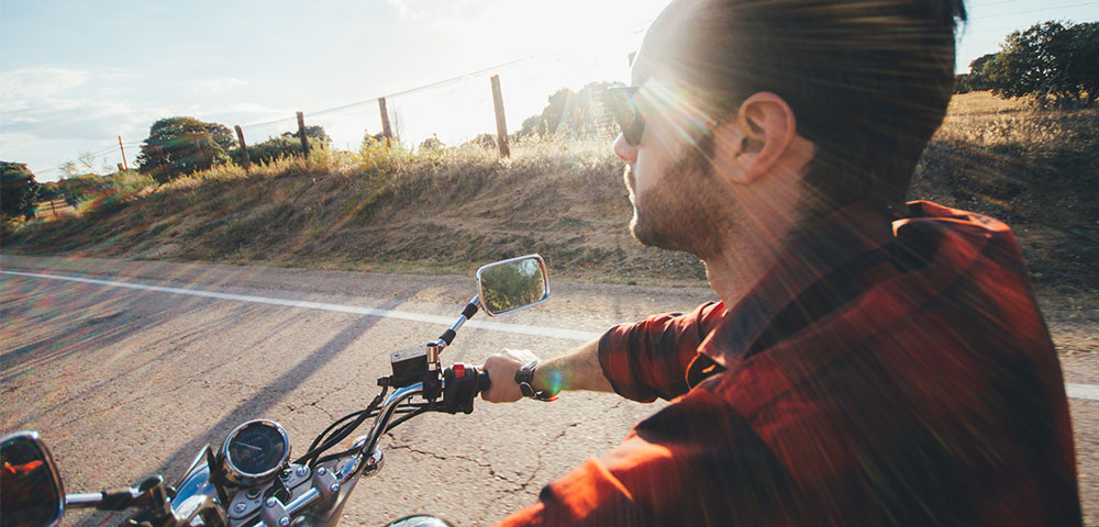 Man riding a motorcycle