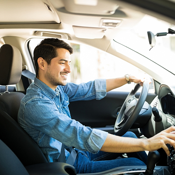 Man in car
