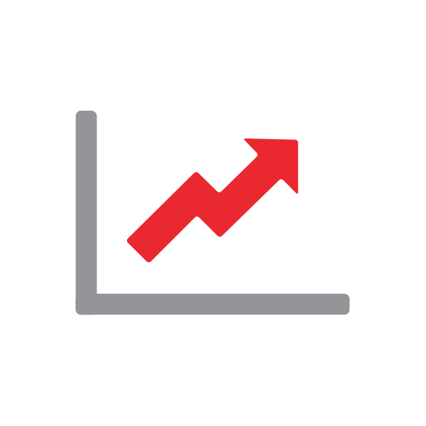 Generic chart icon with arrow growing upwards