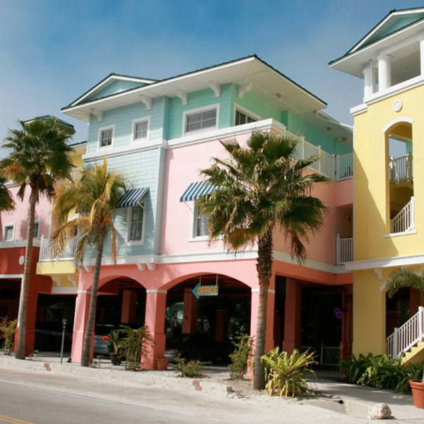 Colorful row of houses