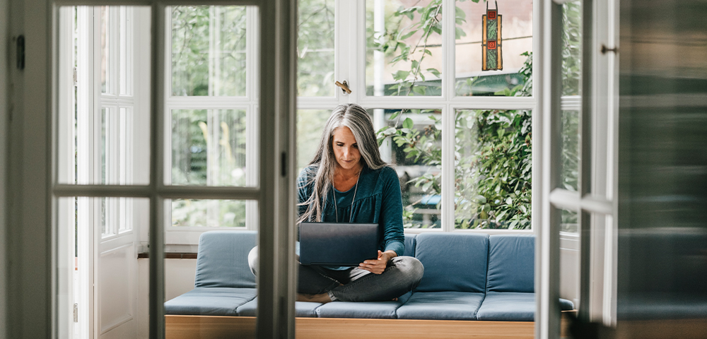 woman on computer
