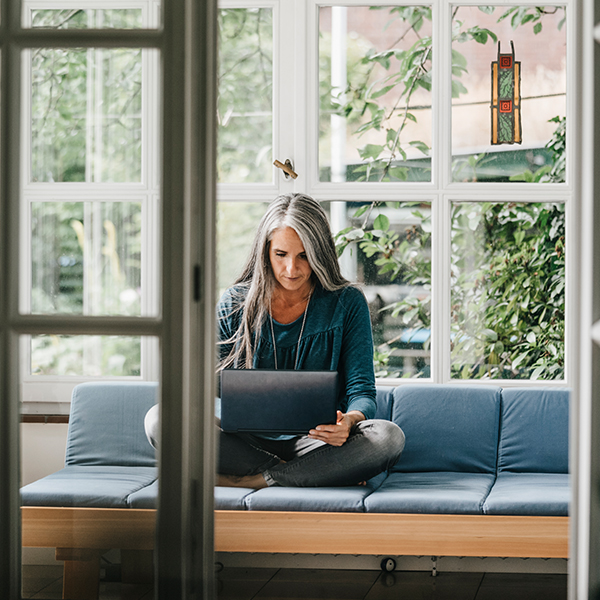 woman on computer