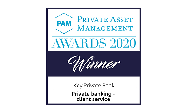 Best Private Banking Client Service, 2020 PAM Award logo
